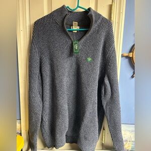 LL BEAN Men's Organic Cotton Waffle Sweater, Full Zip 508120